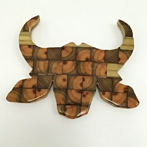 Buffalo head wall decor- wood mosaic