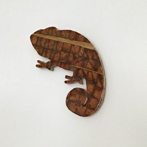 Chameleon wall decor- wood mosaic