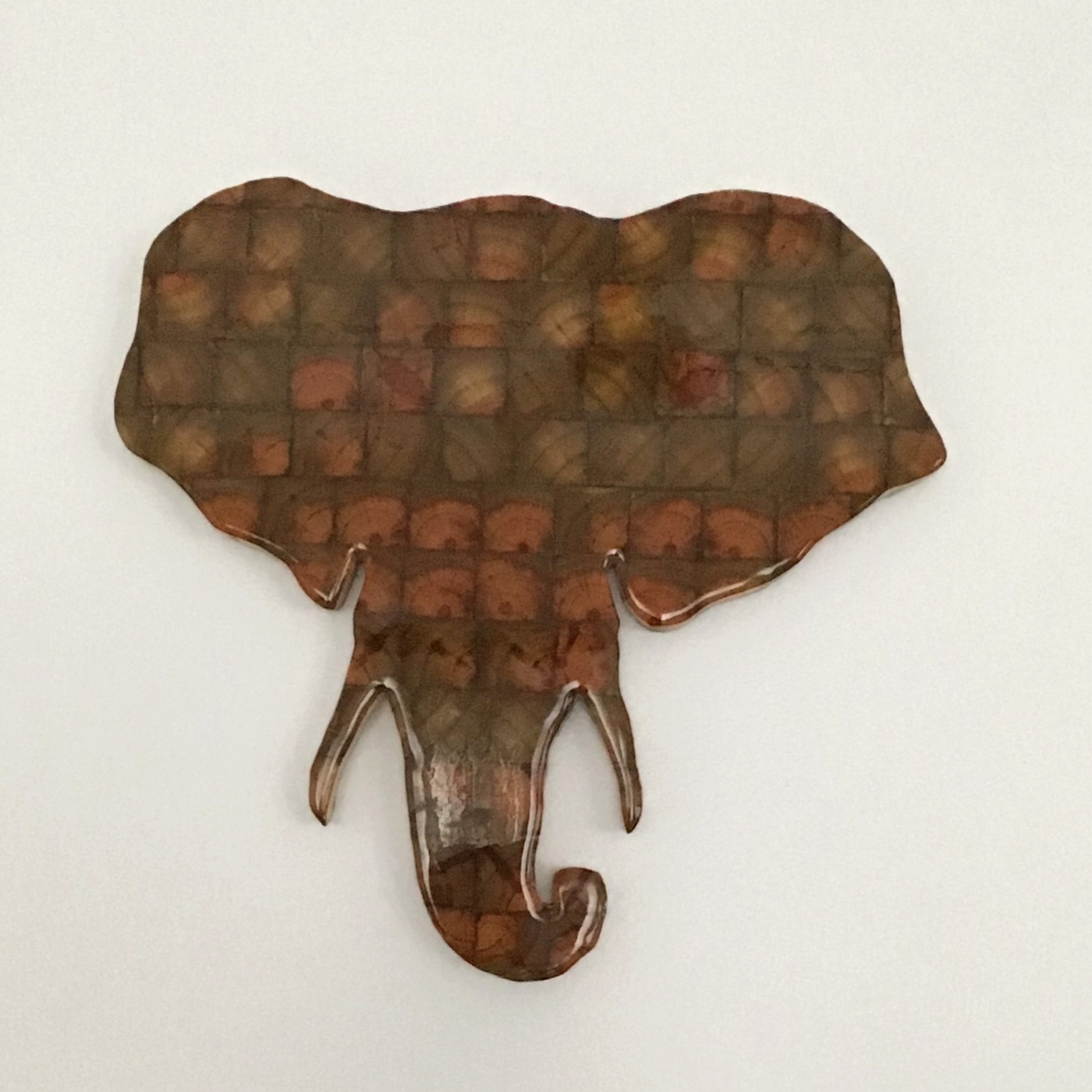 Elephant head wall decor- wood mosaic