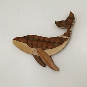 Whale wall decor- wood mosaic
